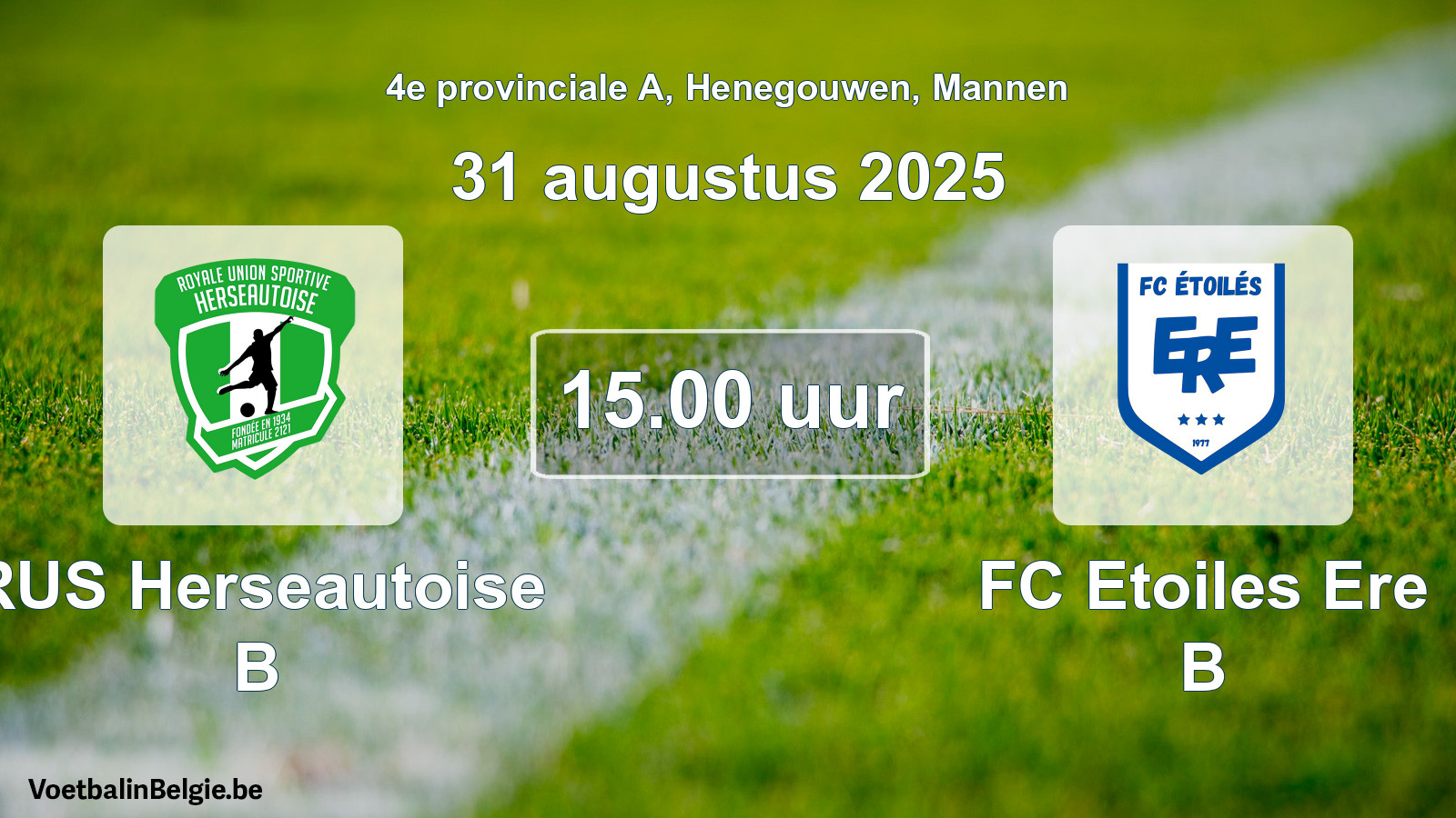 Scheduled match men football: RUS Herseautoise B - FC Etoiles Ere B (31 August 2025)