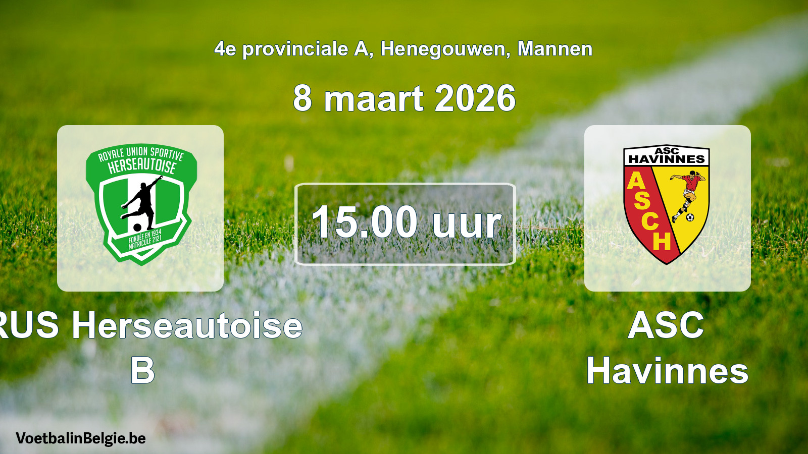 Geplande wedstrijd mannenvoetbal: RUS Herseautoise B - ASC Havinnes (8 maart 2026)