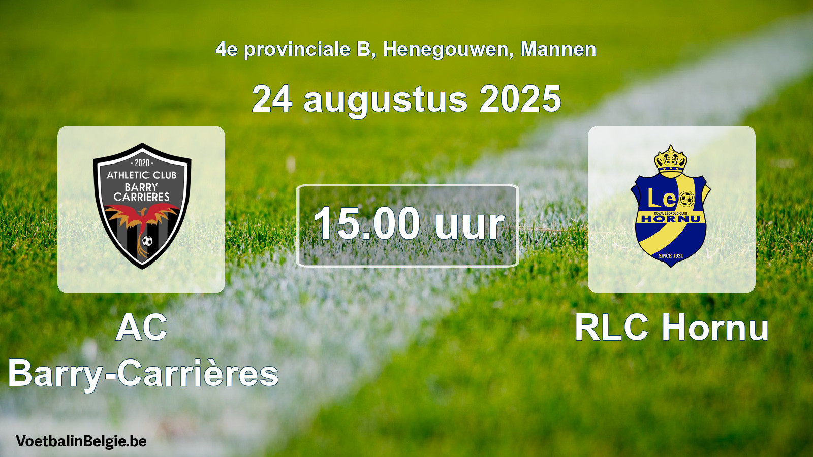 Scheduled match men football: AC Barry-Carrières - RLC Hornu (24 August 2025)