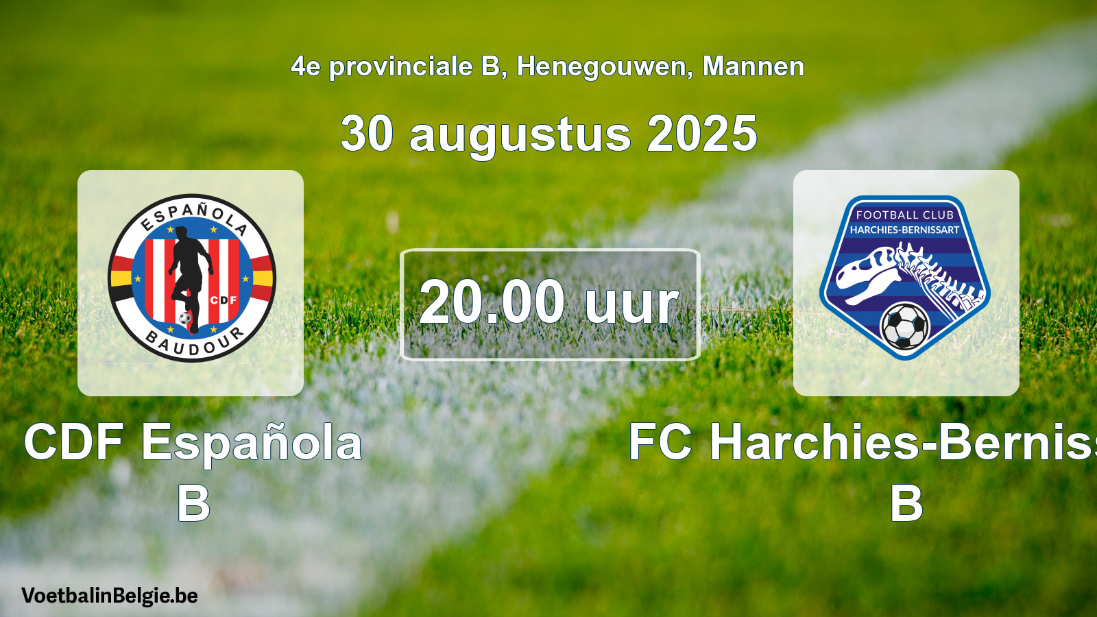 Scheduled match men football: CDF Española B - FC Harchies-Bernissart B (30 August 2025)