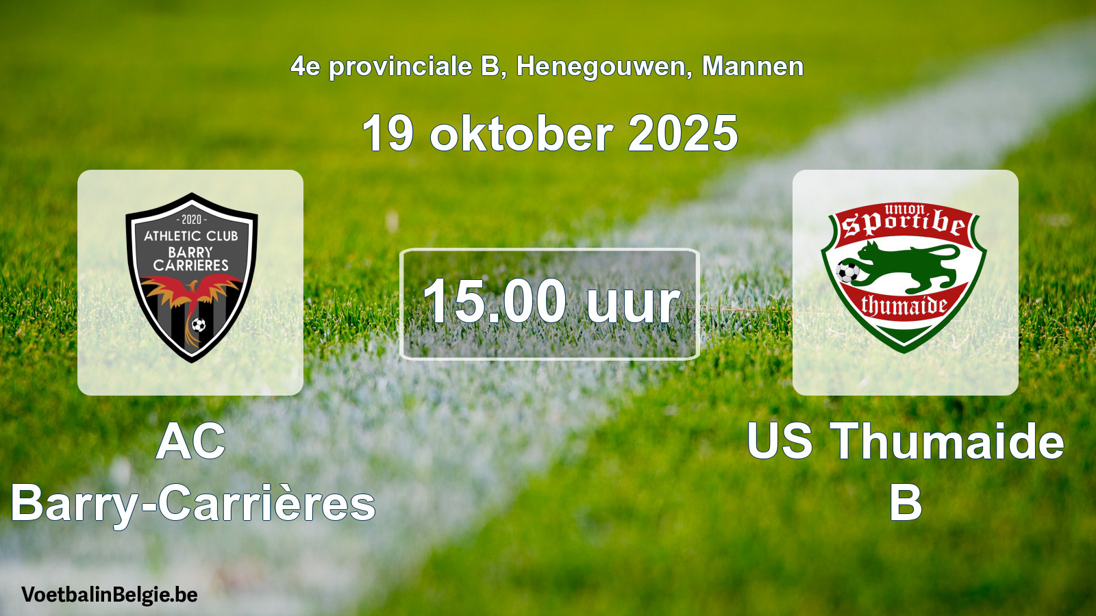 Scheduled match men football: AC Barry-Carrières - US Thumaide B (19 October 2025)