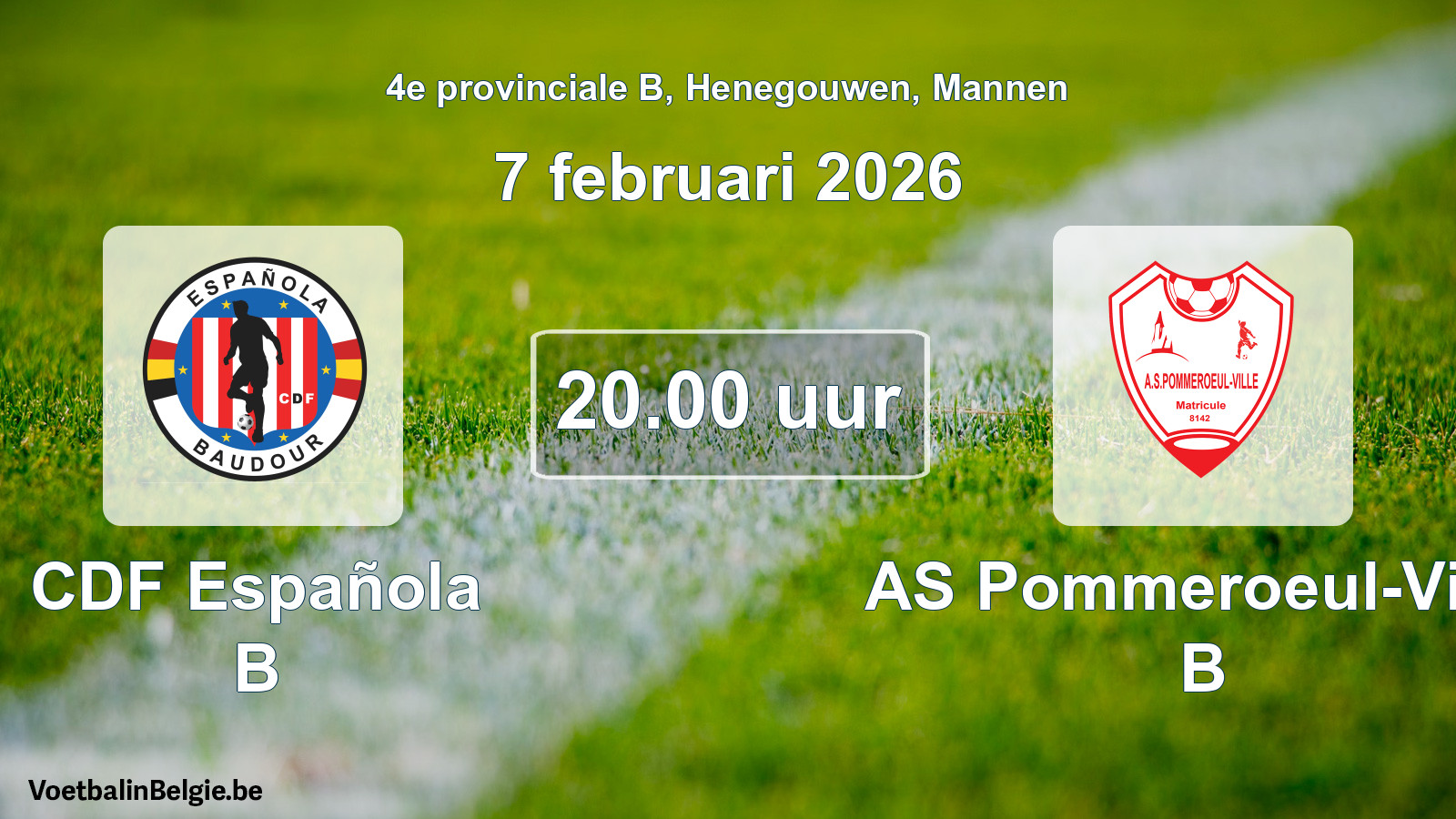 Scheduled match men football: CDF Española B - AS Pommeroeul-Ville B (7 February 2026)
