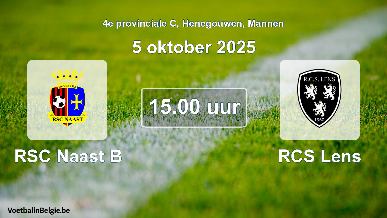 Scheduled match men football: RSC Naast B - RCS Lens (5 October 2025)