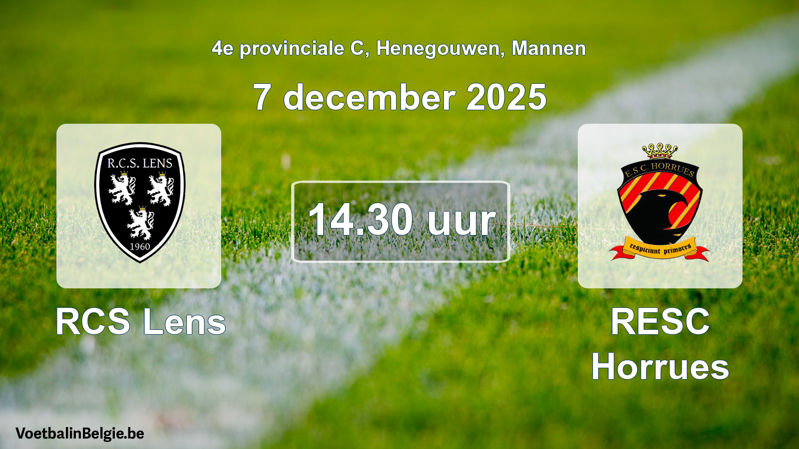 Scheduled match men football: RCS Lens - RESC Horrues (7 December 2025)