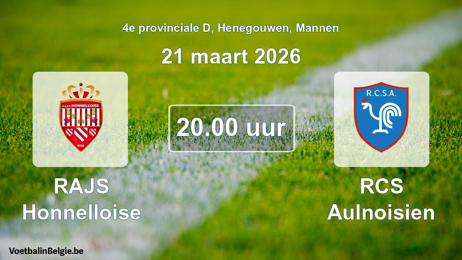 Scheduled match men football: RAJS Honnelloise - RCS Aulnoisien (21 March 2026)