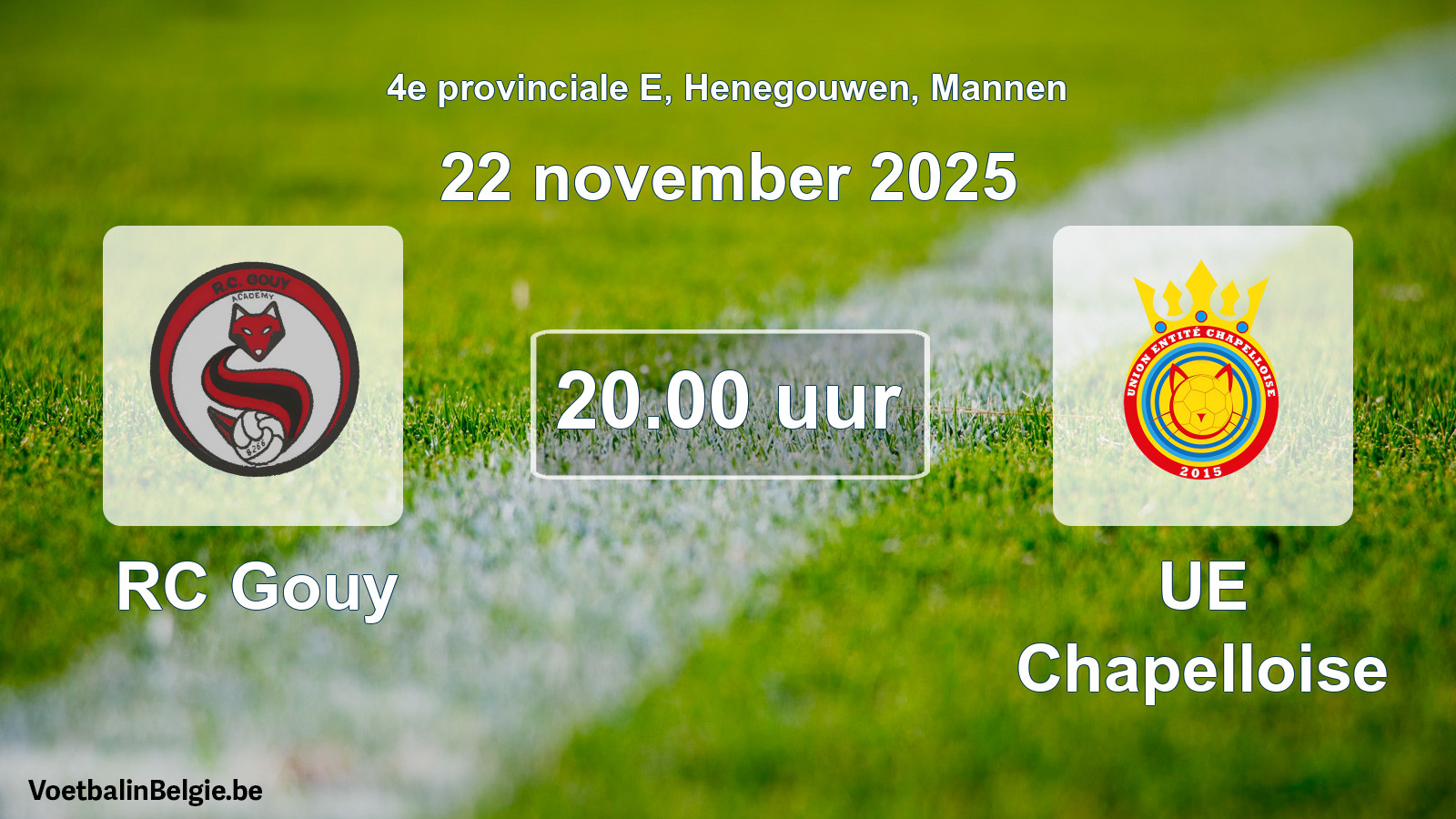Scheduled match men football: RC Gouy - UE Chapelloise (22 November 2025)