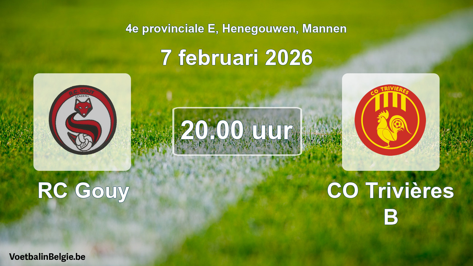 Scheduled match men football: RC Gouy - CO Trivières B (7 February 2026)