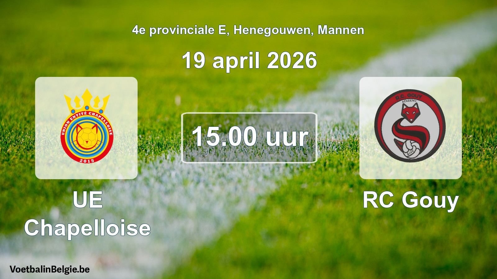 Scheduled match men football: UE Chapelloise - RC Gouy (19 April 2026)