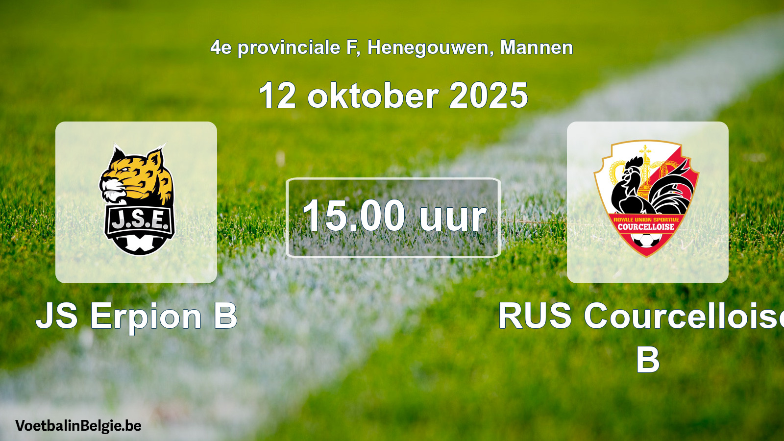 Scheduled match men football: JS Erpion B - RUS Courcelloise B (12 October 2025)