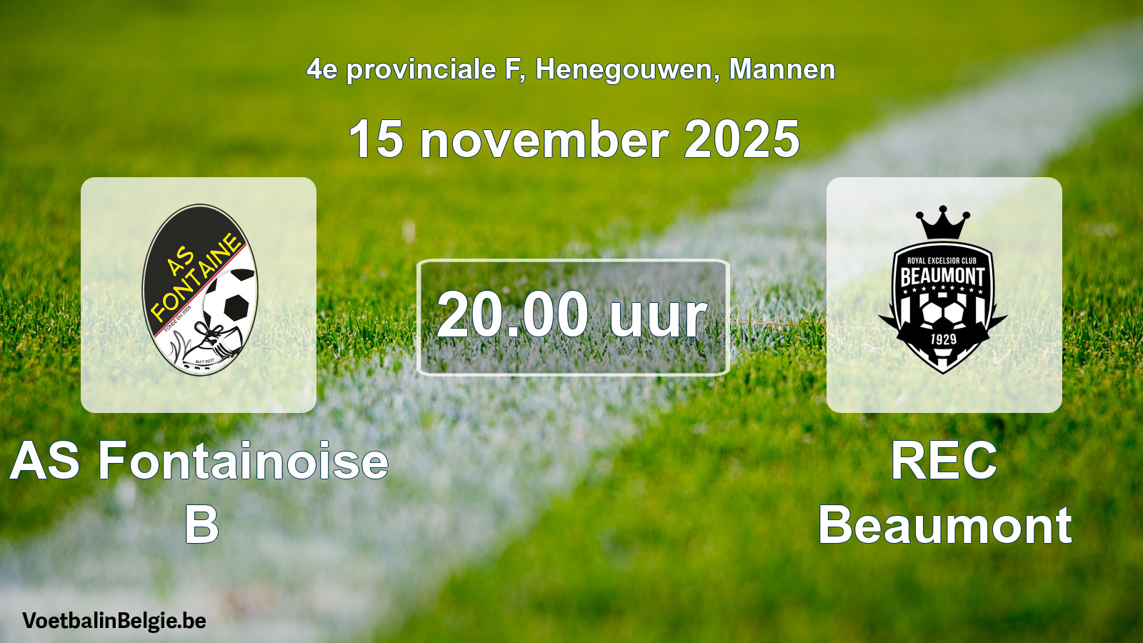 Scheduled match men football: AS Fontainoise B - REC Beaumont (15 November 2025)