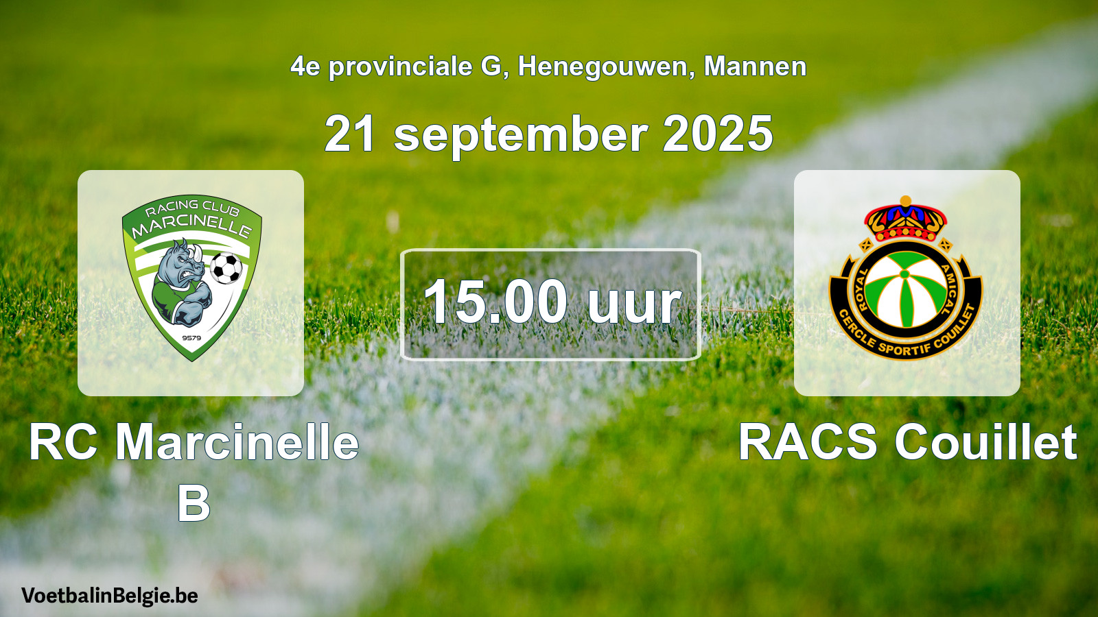 Geplantes Spiel männer-Fußball: RC Marcinelle B - RACS Couillet (21 September 2025)
