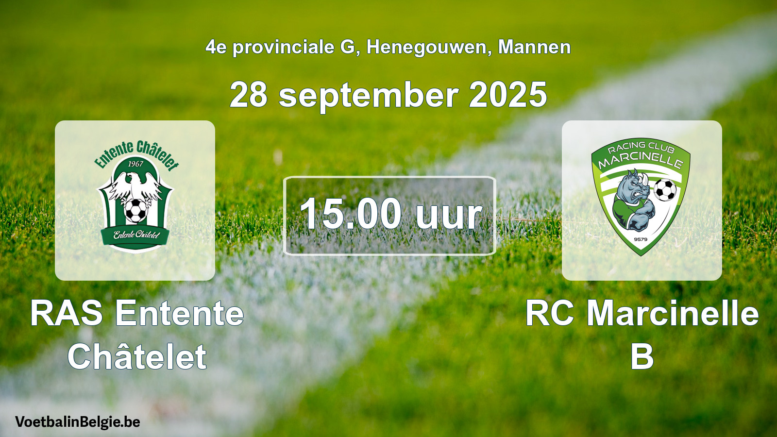 Scheduled match men football: RAS Entente Châtelet - RC Marcinelle B (28 September 2025)