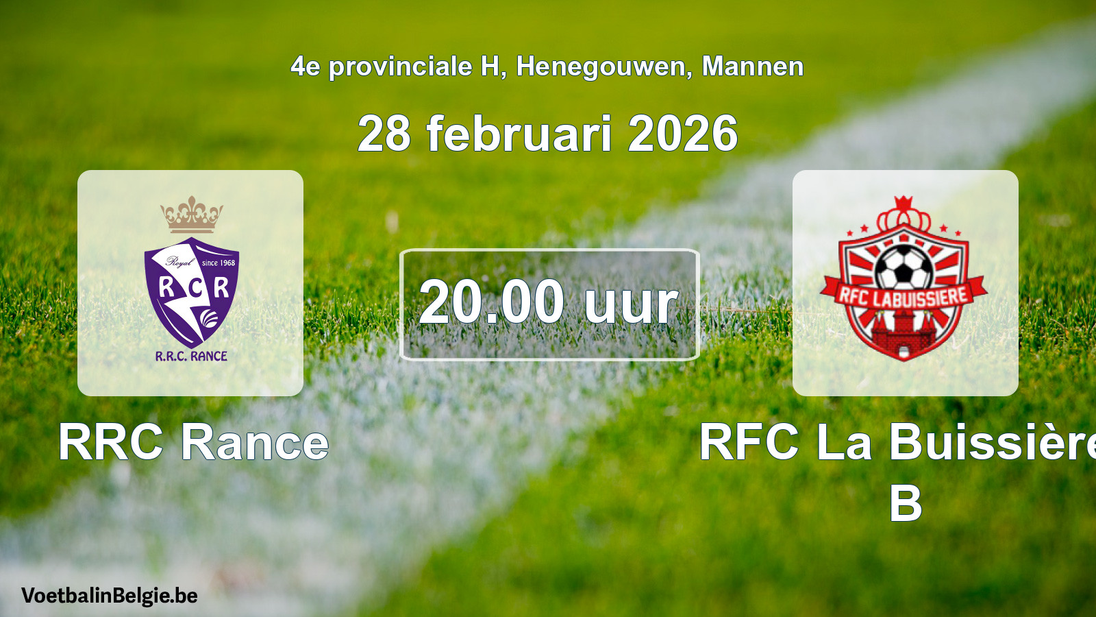 Scheduled match men football: RRC Rance - RFC La Buissière B (28 February 2026)