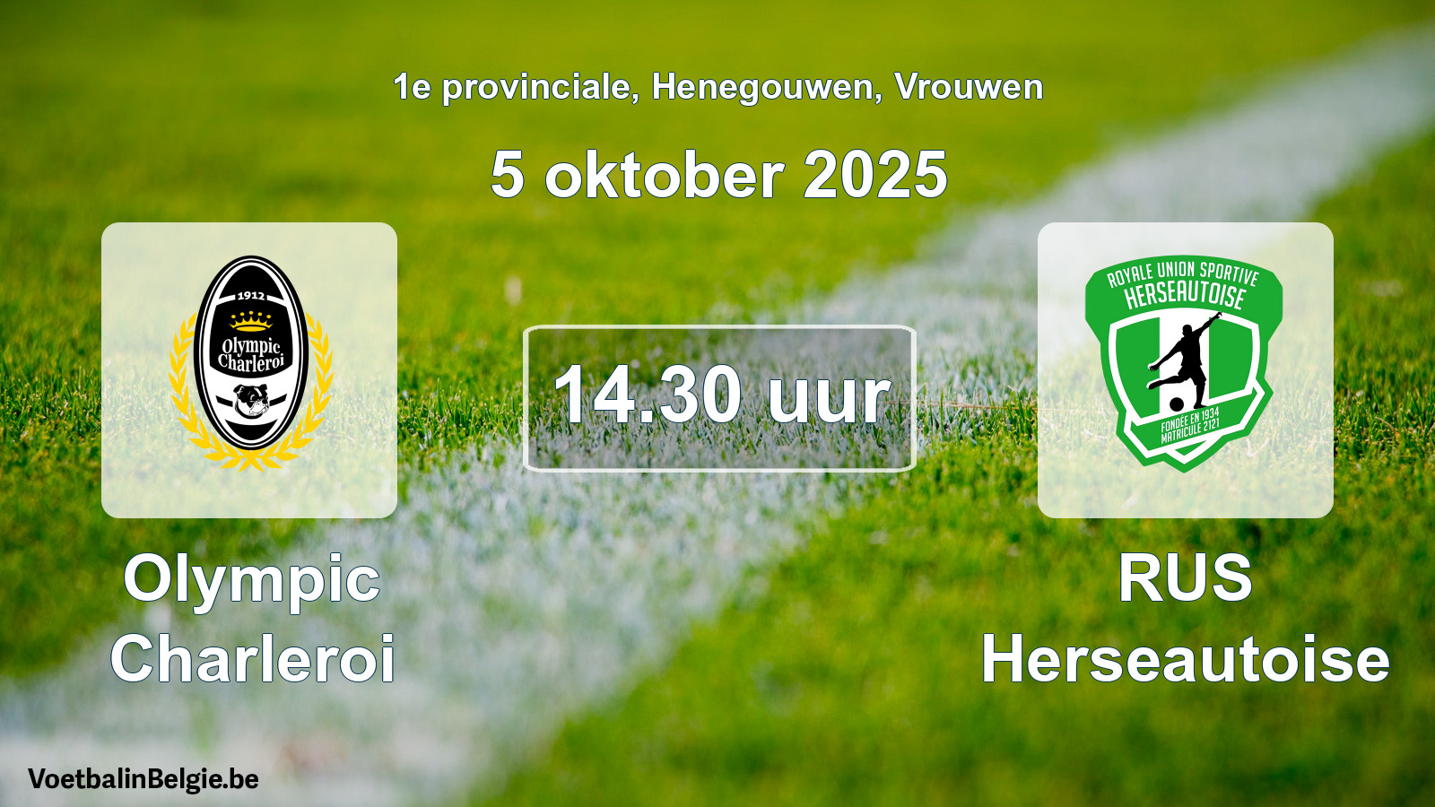 Geplande wedstrijd vrouwenvoetbal: Olympic Charleroi - RUS Herseautoise (5 oktober 2025)