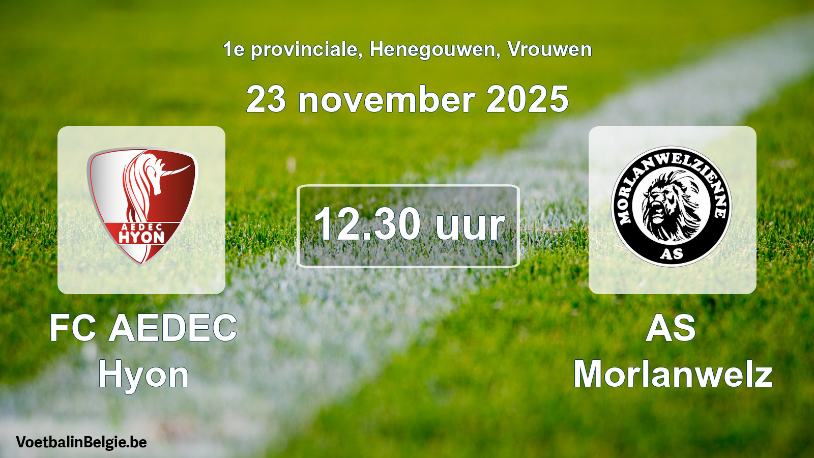 Scheduled match women football: FC AEDEC Hyon - AS Morlanwelz (23 November 2025)