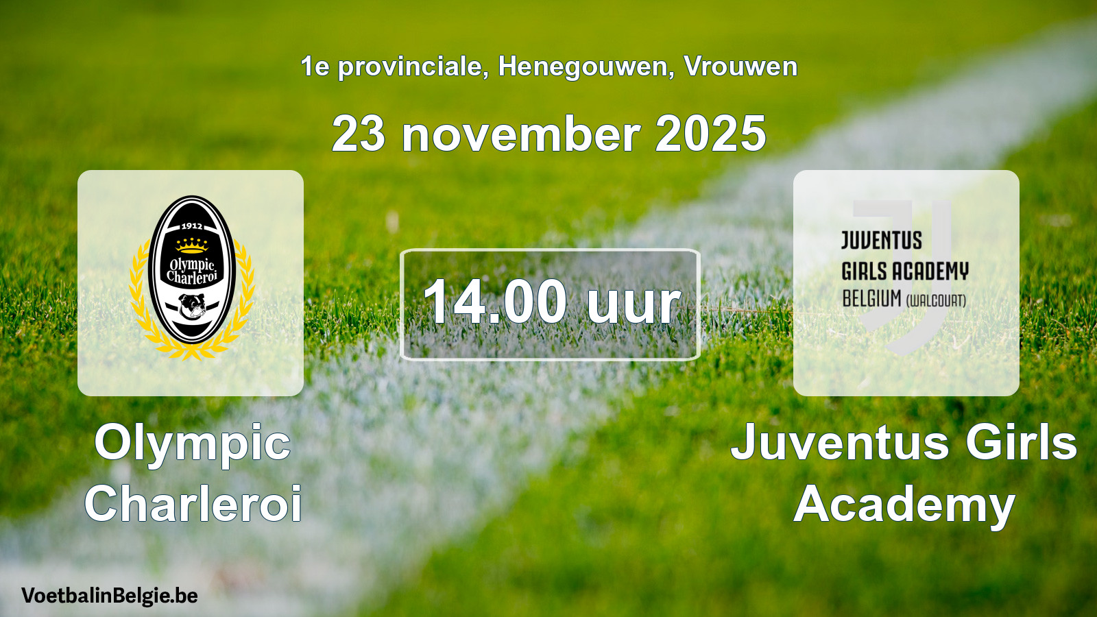 Geplantes Spiel frauen-Fußball: Olympic Charleroi - Juventus Girls Academy (23 November 2025)