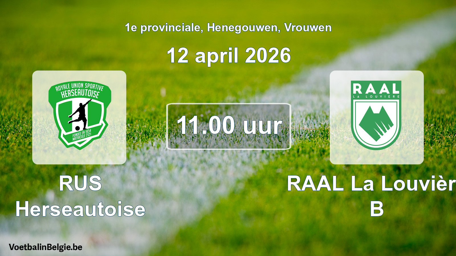 Scheduled match women football: RUS Herseautoise - RAAL La Louvière B (12 April 2026)