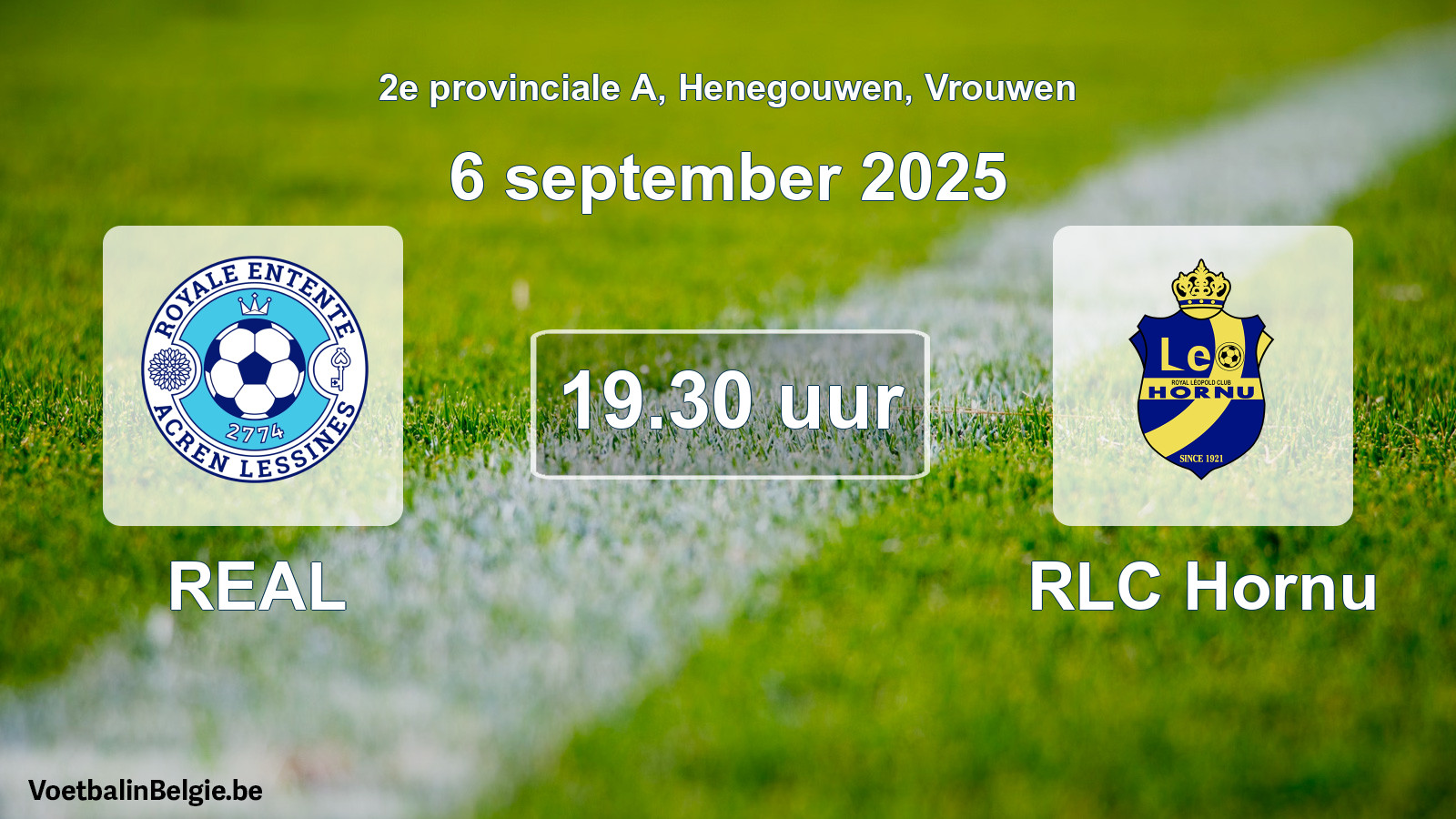 Scheduled match women football: REAL - RLC Hornu (6 September 2025)