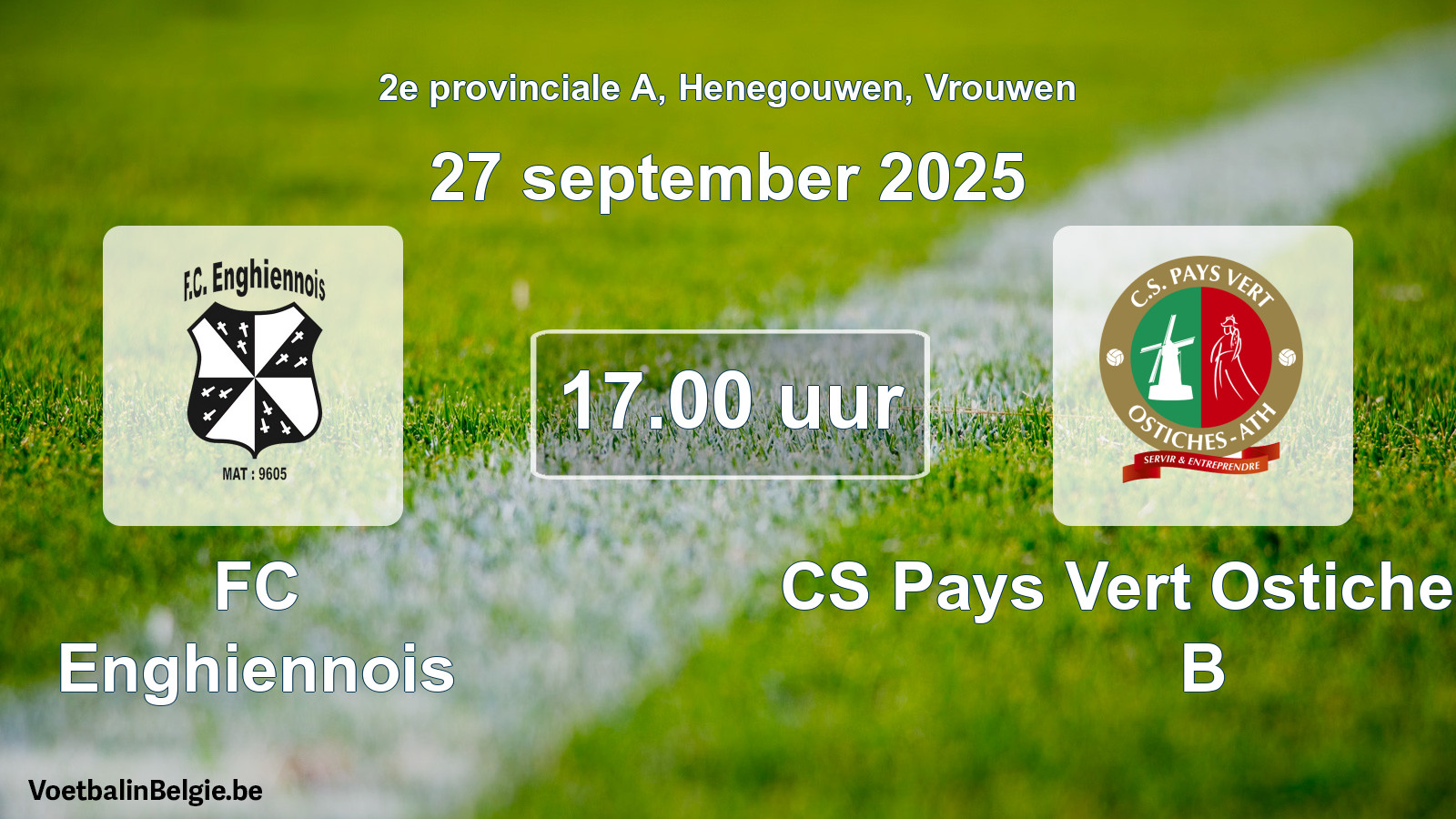 Scheduled match women football: FC Enghiennois - CS Pays Vert Ostiches-Ath B (27 September 2025)