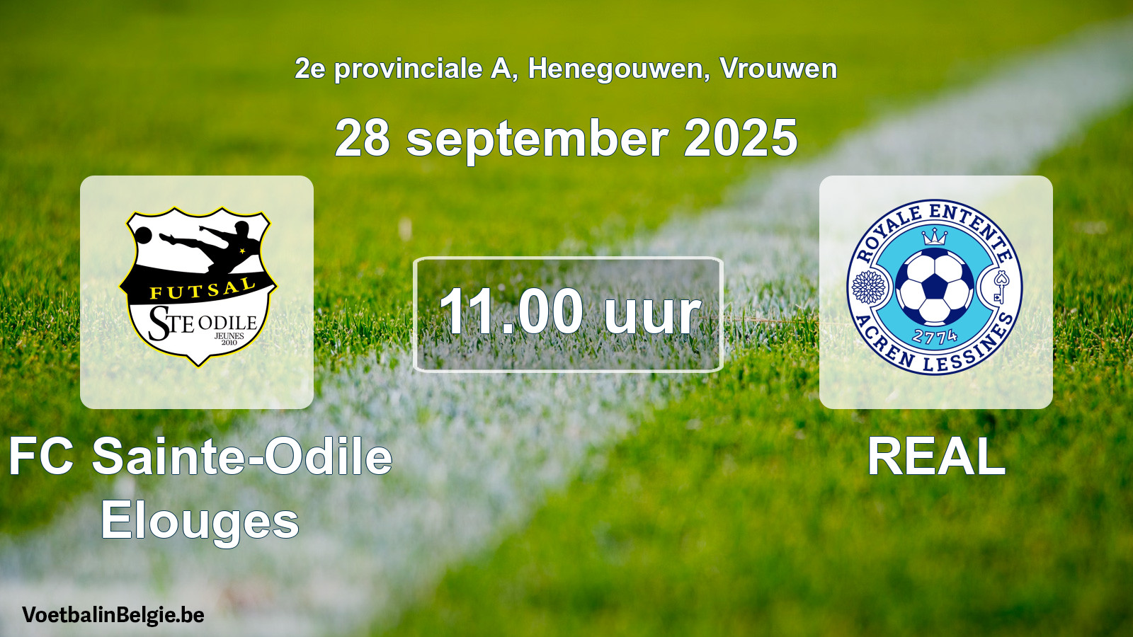 Scheduled match women football: FC Sainte-Odile Elouges - REAL (28 September 2025)
