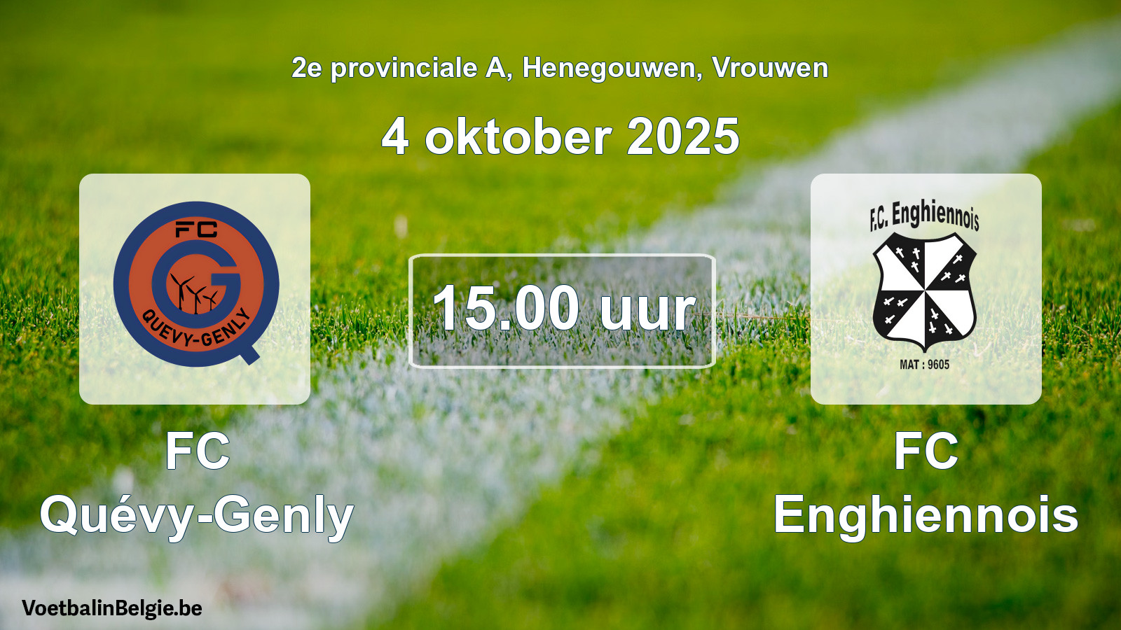 Scheduled match women football: FC Quévy-Genly - FC Enghiennois (4 October 2025)