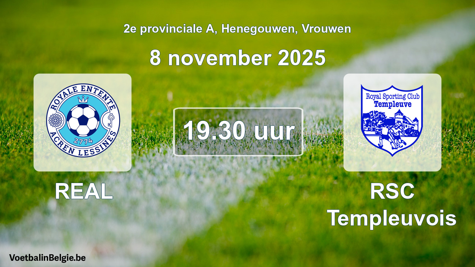 Scheduled match women football: REAL - RSC Templeuvois (8 November 2025)
