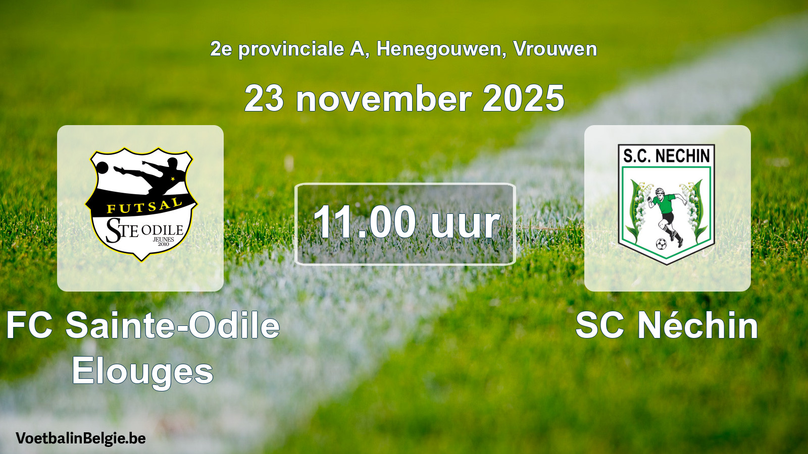 Scheduled match women football: FC Sainte-Odile Elouges - SC Néchin (23 November 2025)