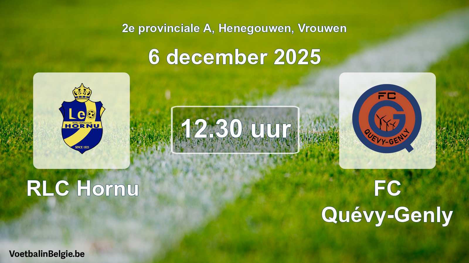 Geplande wedstrijd vrouwenvoetbal: RLC Hornu - FC Quévy-Genly (6 december 2025)