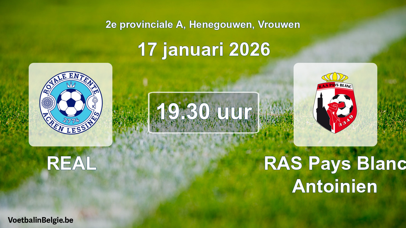 Scheduled match women football: REAL - RAS Pays Blanc Antoinien (17 January 2026)