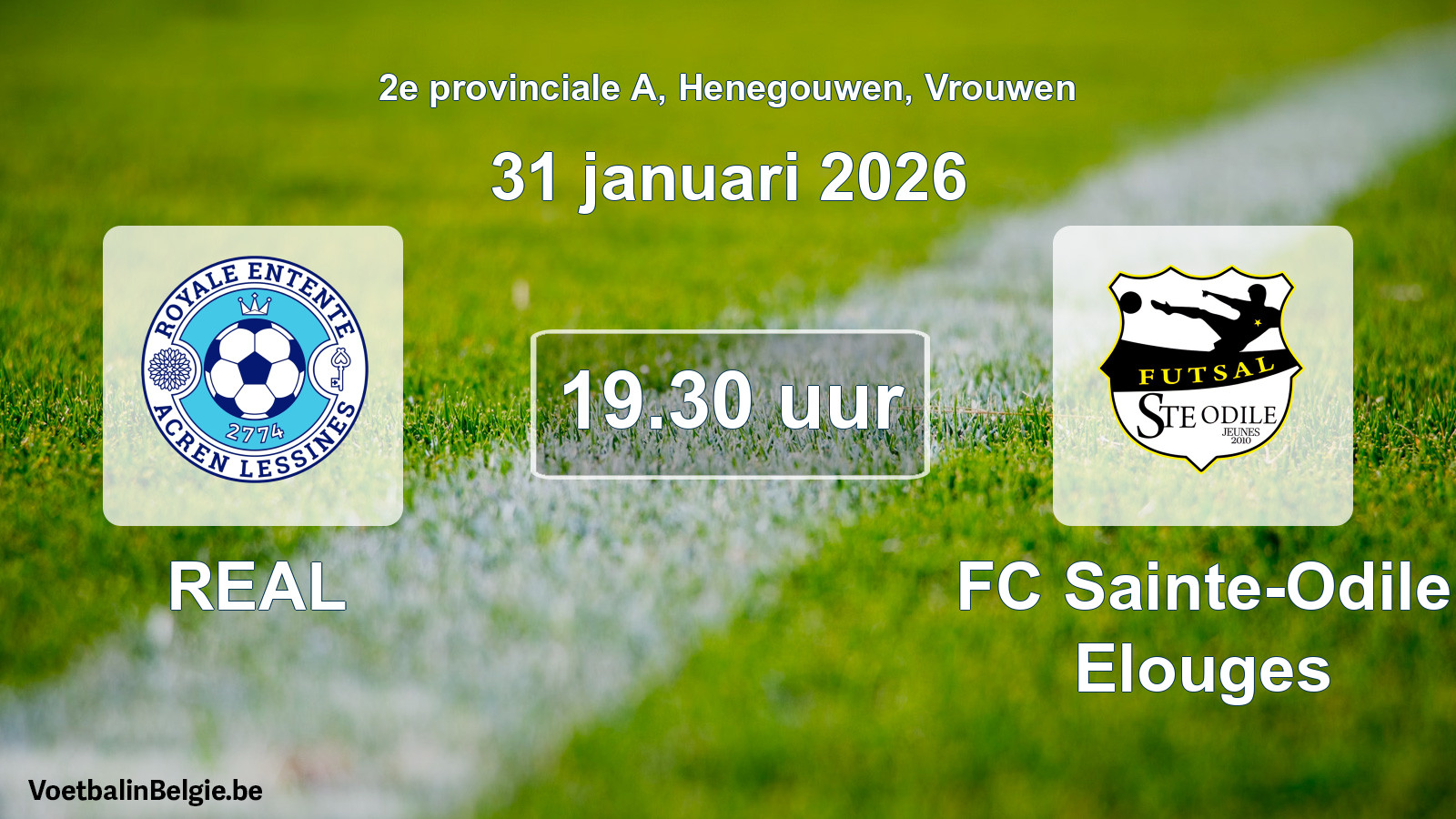 Scheduled match women football: REAL - FC Sainte-Odile Elouges (31 January 2026)