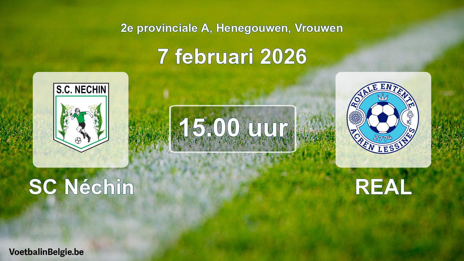 Scheduled match women football: SC Néchin - REAL (7 February 2026)