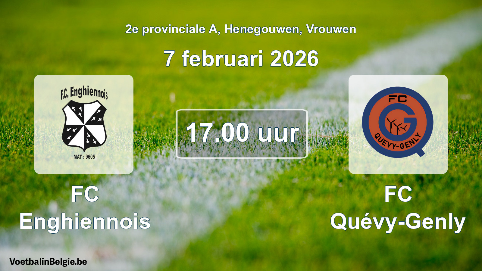 Scheduled match women football: FC Enghiennois - FC Quévy-Genly (7 February 2026)