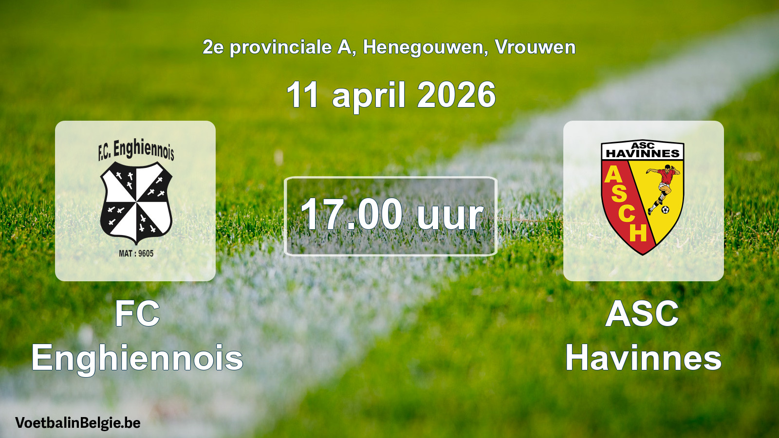 Scheduled match women football: FC Enghiennois - ASC Havinnes (11 April 2026)