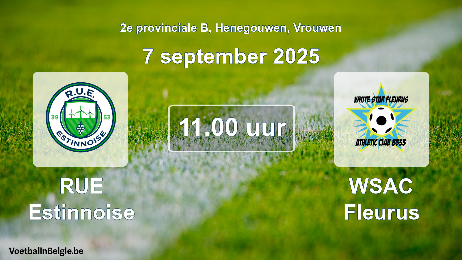 Scheduled match women football: RUE Estinnoise - WSAC Fleurus (7 September 2025)