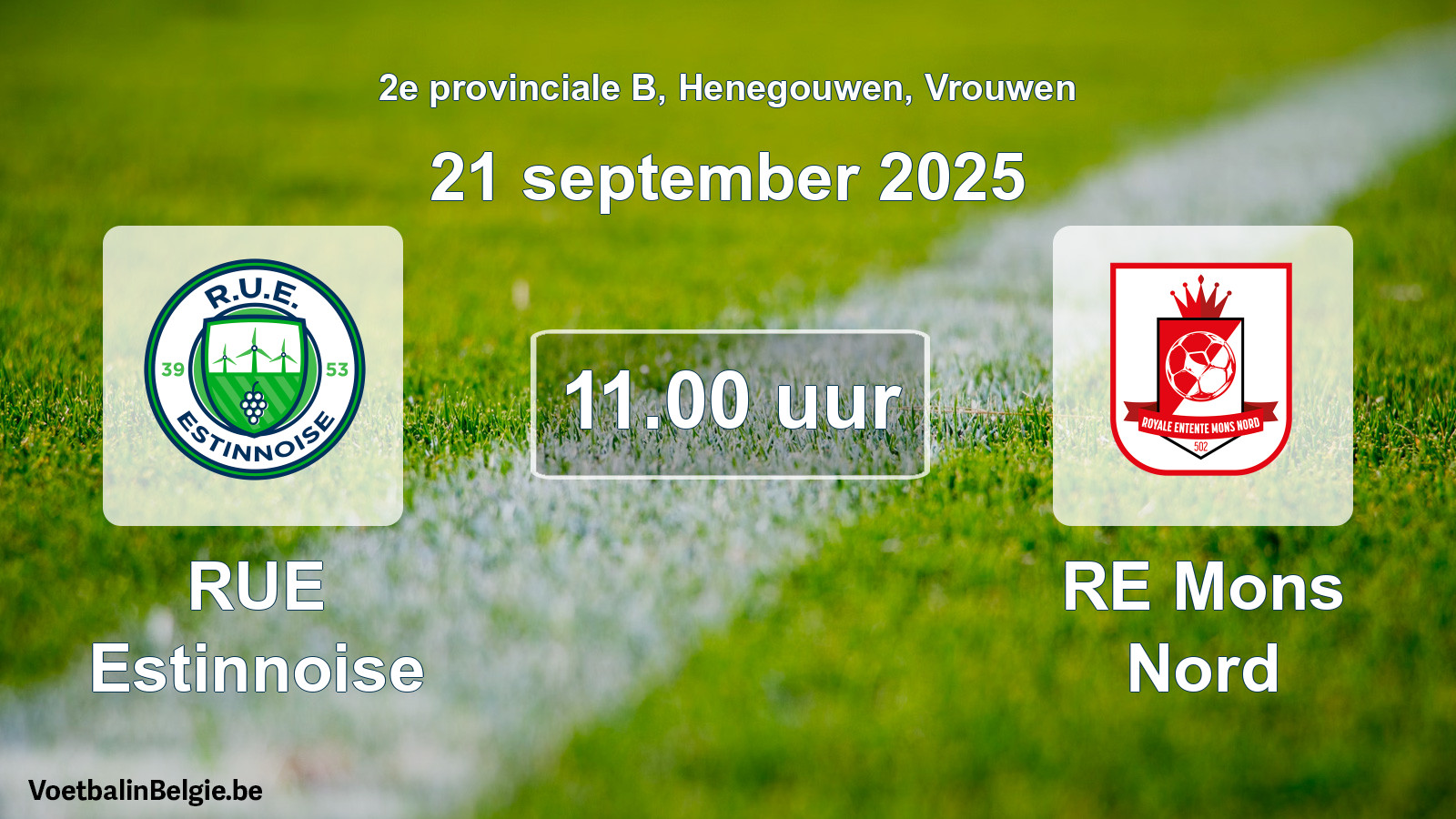 Scheduled match women football: RUE Estinnoise - RE Mons Nord (21 September 2025)