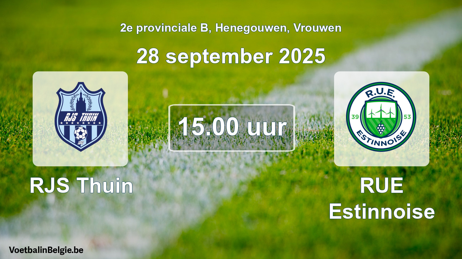 Scheduled match women football: RJS Thuin - RUE Estinnoise (28 September 2025)
