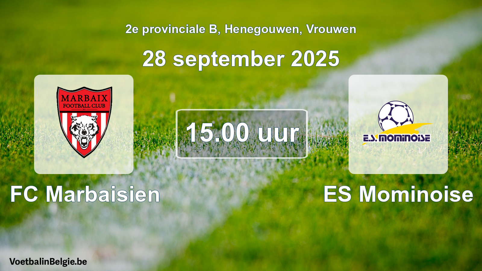 Geplande wedstrijd vrouwenvoetbal: FC Marbaisien - ES Mominoise (28 september 2025)