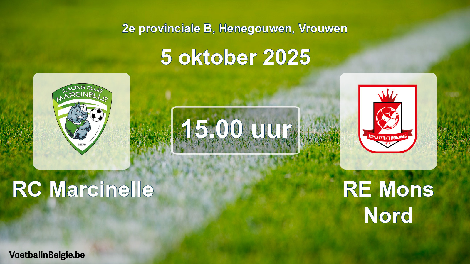 Scheduled match women football: RC Marcinelle - RE Mons Nord (5 October 2025)