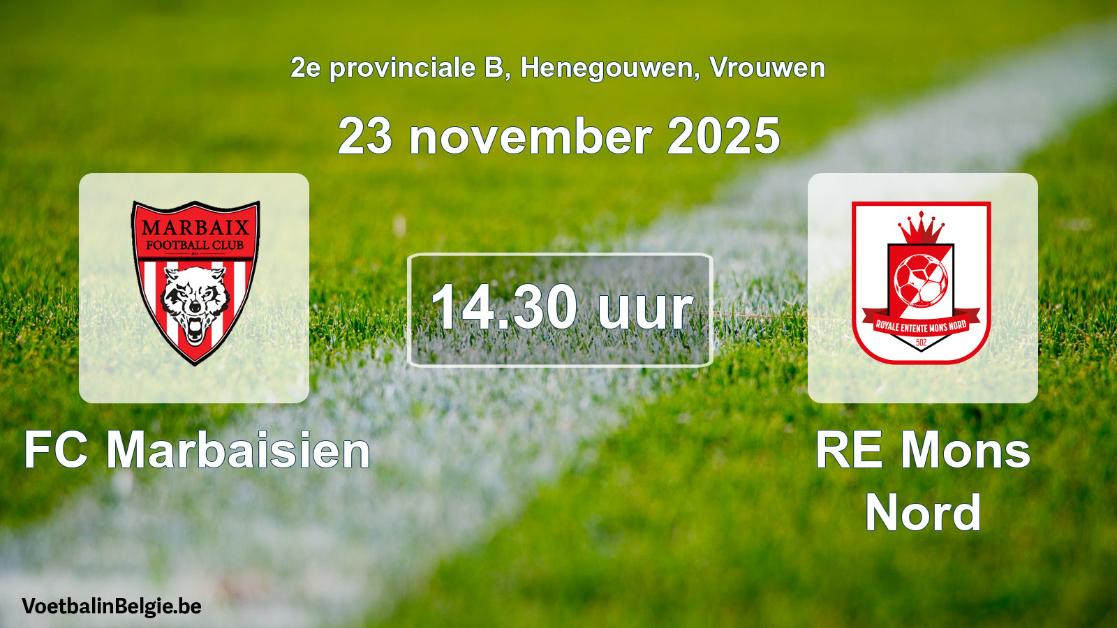 Geplantes Spiel frauen-Fußball: FC Marbaisien - RE Mons Nord (23 November 2025)