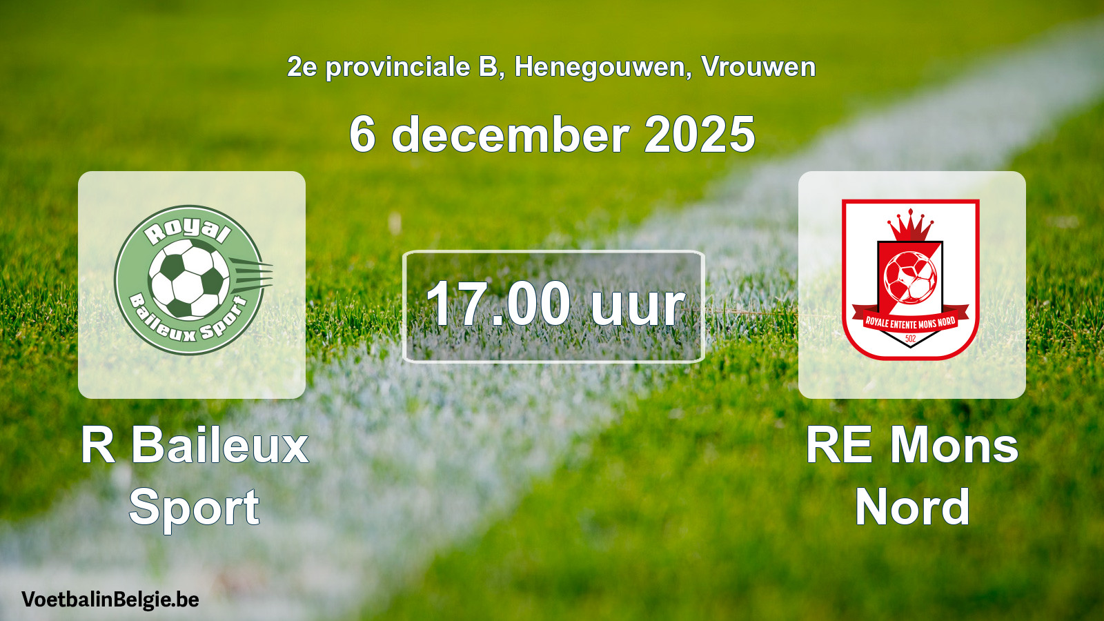 Scheduled match women football: R Baileux Sport - RE Mons Nord (6 December 2025)