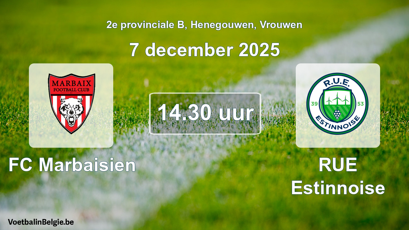 Scheduled match women football: FC Marbaisien - RUE Estinnoise (7 December 2025)