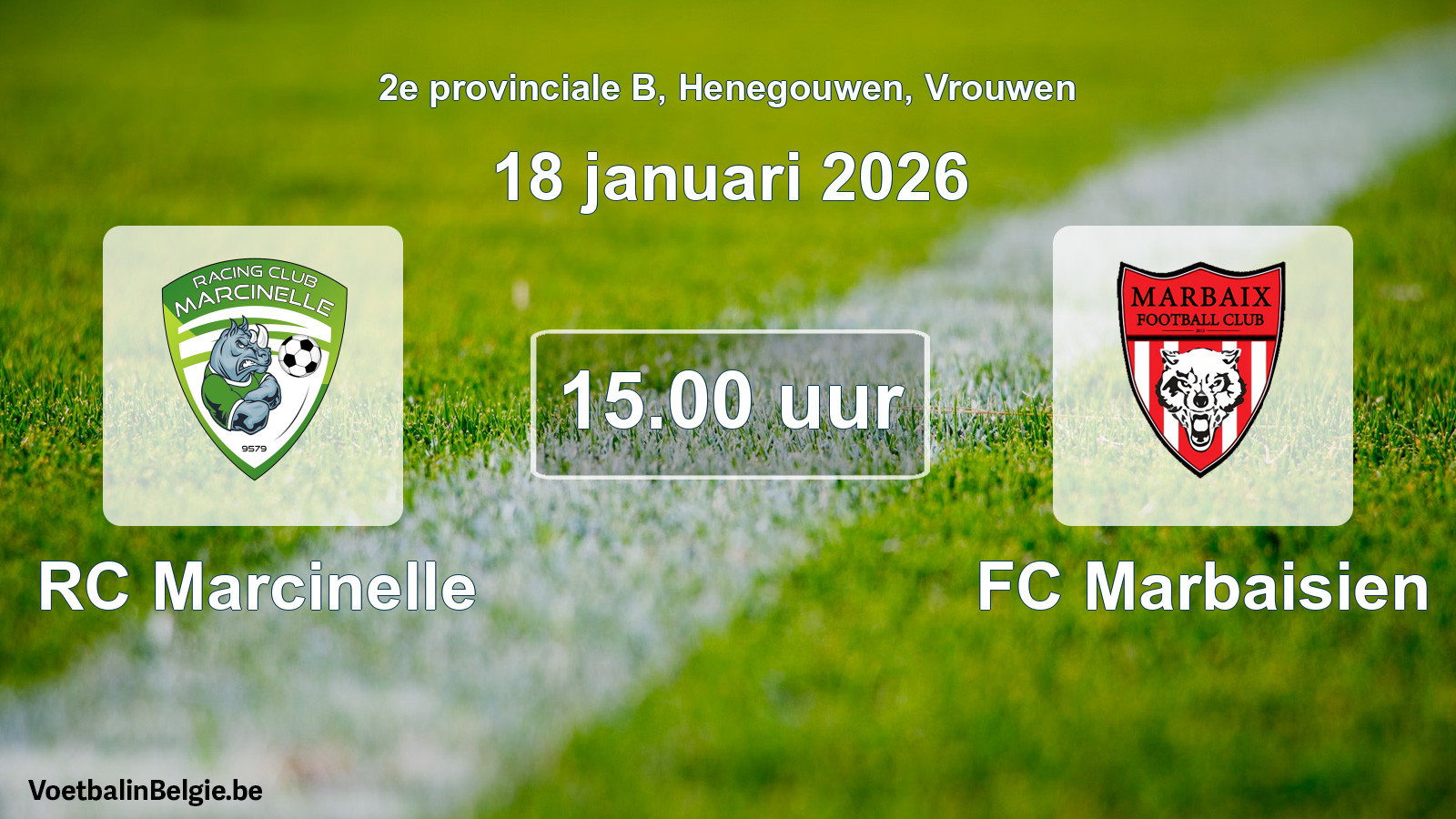 Scheduled match women football: RC Marcinelle - FC Marbaisien (18 January 2026)