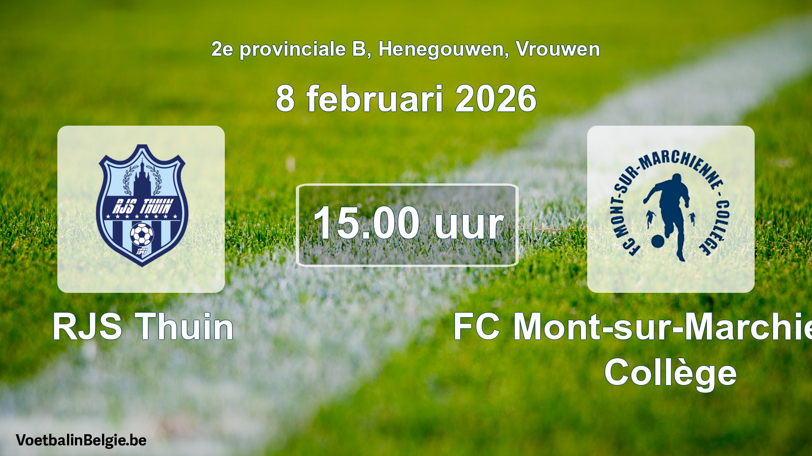 Geplande wedstrijd vrouwenvoetbal: RJS Thuin - FC Mont-sur-Marchienne Collège (8 februari 2026)