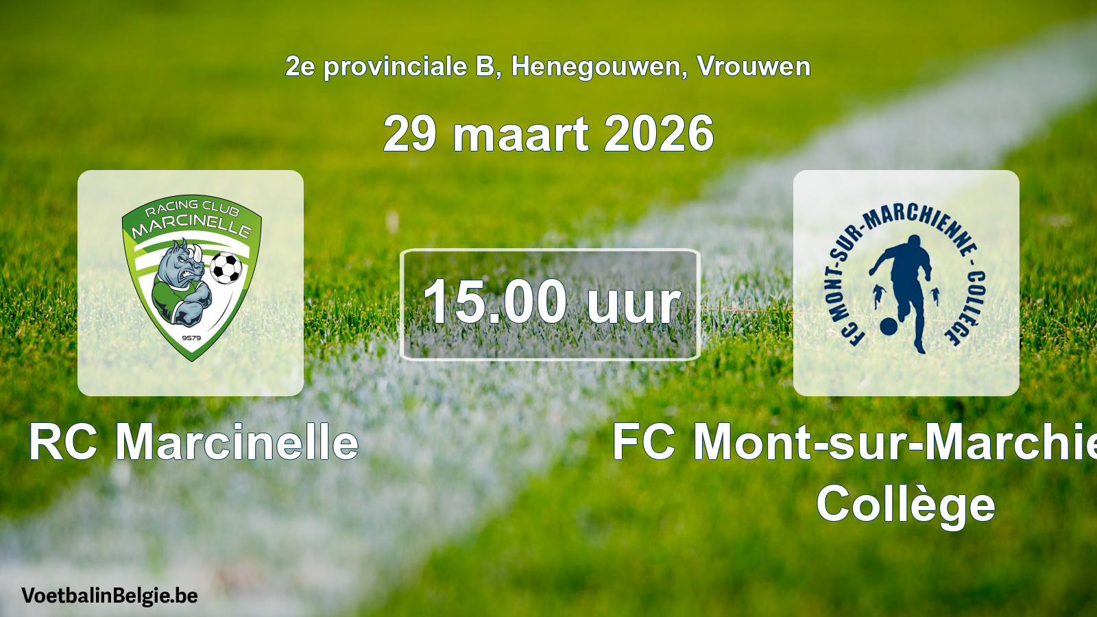 Scheduled match women football: RC Marcinelle - FC Mont-sur-Marchienne Collège (29 March 2026)