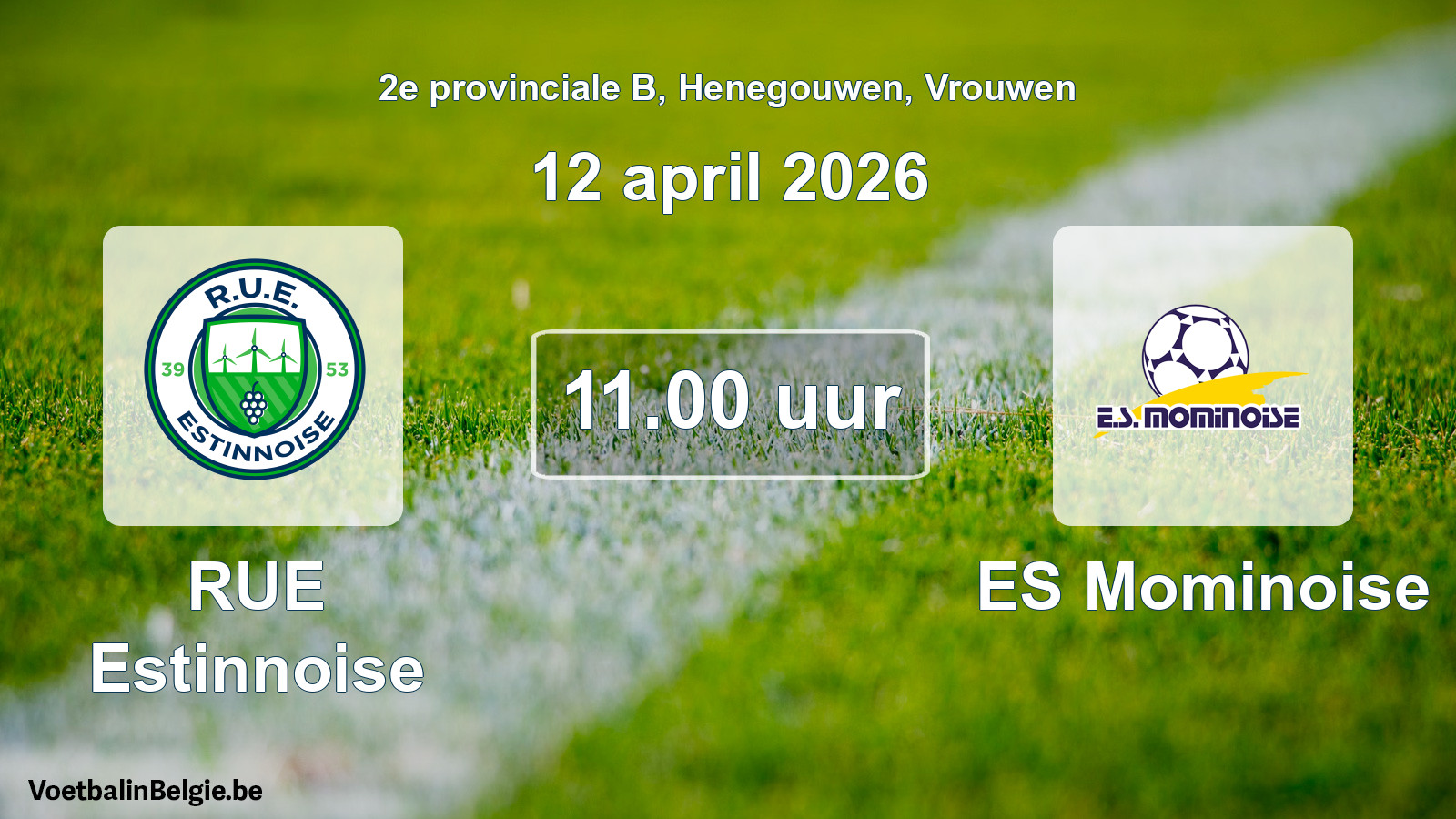 Geplande wedstrijd vrouwenvoetbal: RUE Estinnoise - ES Mominoise (12 april 2026)