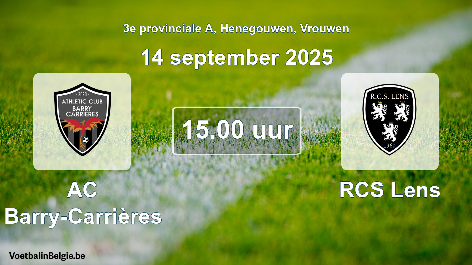 Scheduled match women football: AC Barry-Carrières - RCS Lens (14 September 2025)