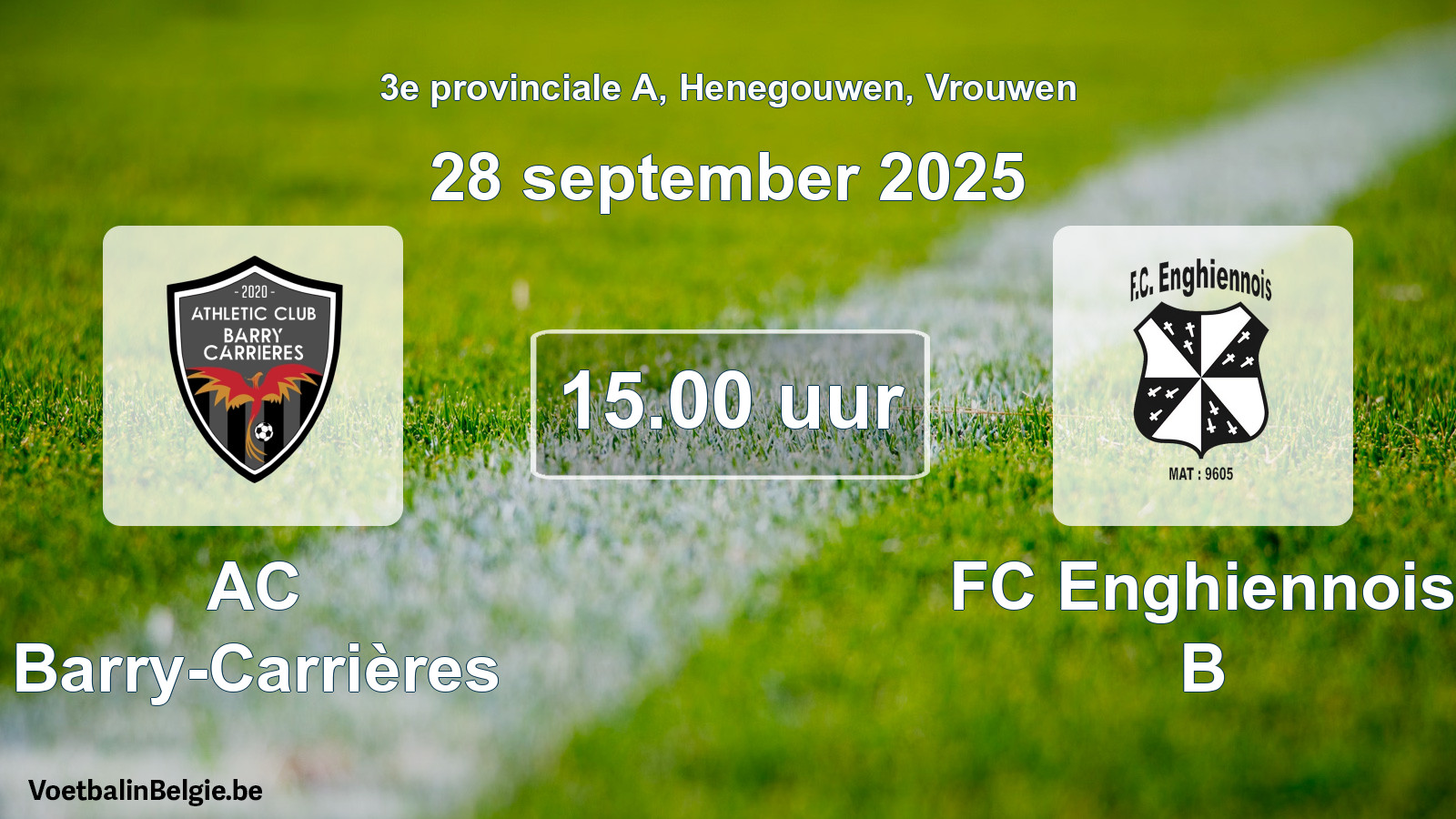 Scheduled match women football: AC Barry-Carrières - FC Enghiennois B (28 September 2025)