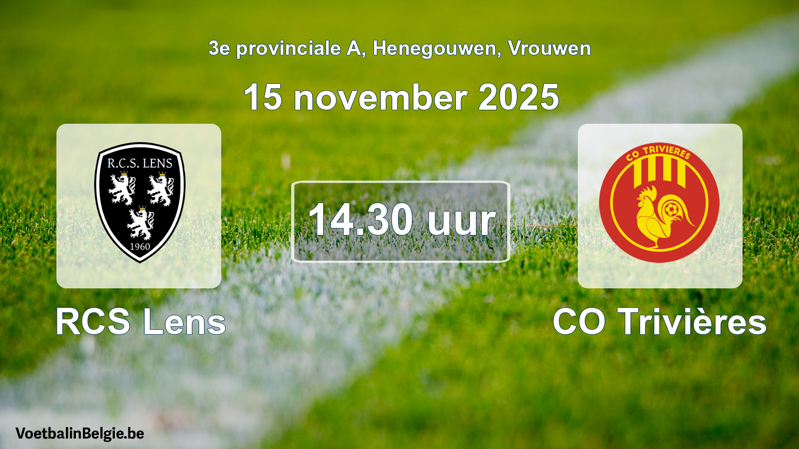 Scheduled match women football: RCS Lens - CO Trivières (15 November 2025)