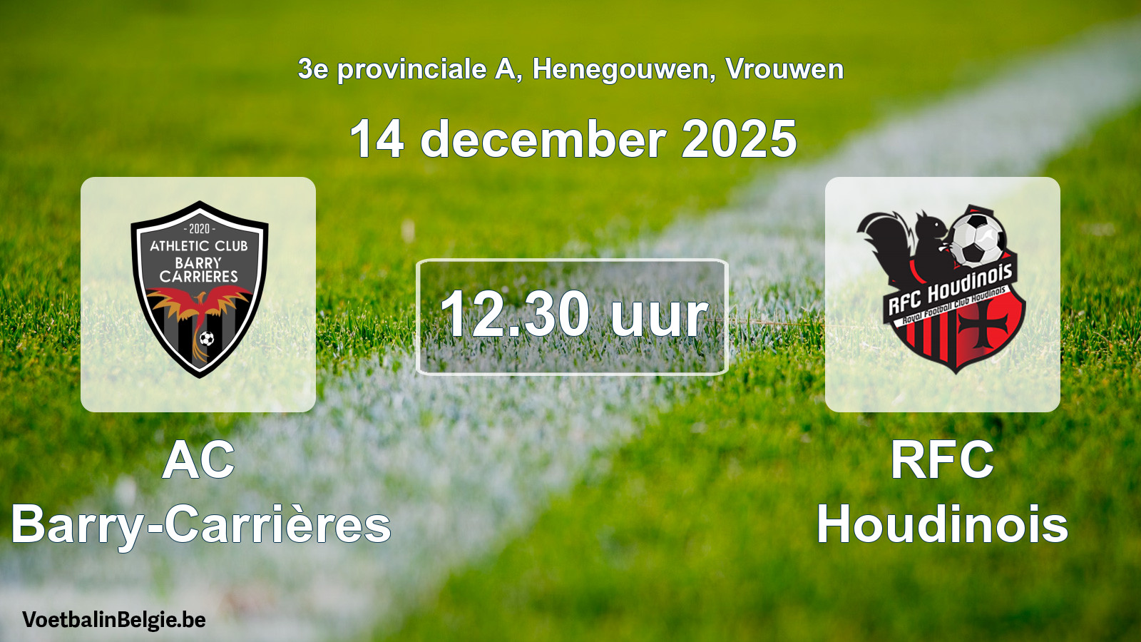 Scheduled match women football: AC Barry-Carrières - RFC Houdinois (14 December 2025)