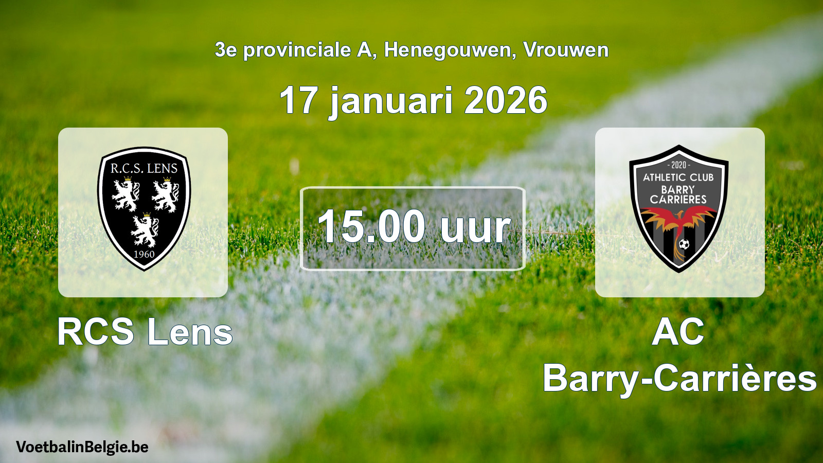 Scheduled match women football: RCS Lens - AC Barry-Carrières (17 January 2026)